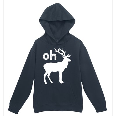 Oh Deer Christmas Gift Funny Reindeer Pun Ugly Gift Urban Pullover Hoodie