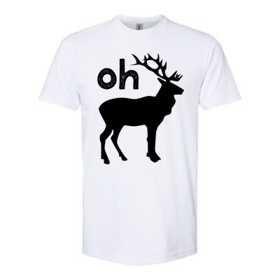 Oh Deer Christmas Gift Funny Reindeer Pun Ugly Gift Softstyle CVC T-Shirt