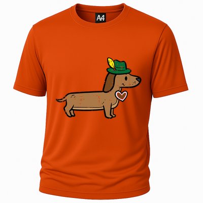 Oktoberfest Dachshund Cute Sausage Dog German Cooling Performance Crew T-Shirt