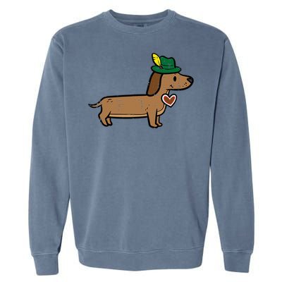 Oktoberfest Dachshund Cute Sausage Dog German Garment-Dyed Sweatshirt