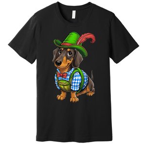 Oktoberfest Dachshund Cute Sausage Dog German Premium T-Shirt