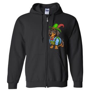 Oktoberfest Dachshund Cute Sausage Dog German Full Zip Hoodie