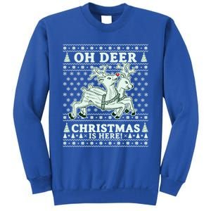 Oh Deer Christmas Is Here Reindeer Ugly Christmas Sweater Gift Sweatshirt