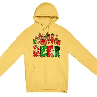 Oh Deer Christmas Light Pajama Cute Reindeer Xmas Decoration Gift Premium Pullover Hoodie