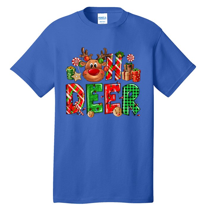 Oh Deer Christmas Light Pajama Cute Reindeer Xmas Decoration Gift Tall T-Shirt