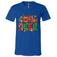 Oh Deer Christmas Light Pajama Cute Reindeer Xmas Decoration Gift V-Neck T-Shirt