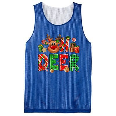 Oh Deer Christmas Light Pajama Cute Reindeer Xmas Decoration Gift Mesh Reversible Basketball Jersey Tank