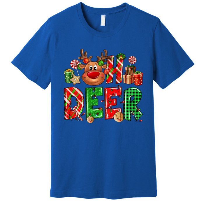 Oh Deer Christmas Light Pajama Cute Reindeer Xmas Decoration Gift Premium T-Shirt