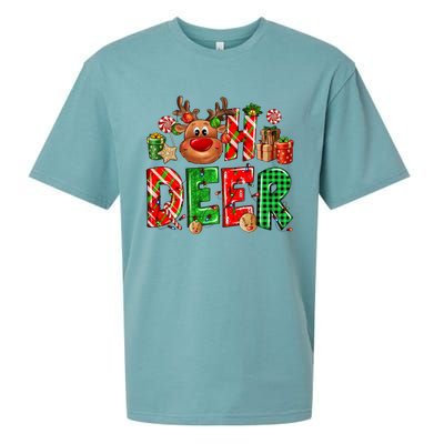 Oh Deer Christmas Light Pajama Cute Reindeer Xmas Decoration Gift Sueded Cloud Jersey T-Shirt