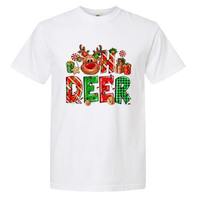 Oh Deer Christmas Light Pajama Cute Reindeer Xmas Decoration Gift Garment-Dyed Heavyweight T-Shirt