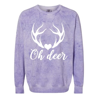 Oh Deer Cute Christmas Hunter Great Gift Colorblast Crewneck Sweatshirt