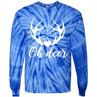 Oh Deer Cute Christmas Hunter Great Gift Tie-Dye Long Sleeve Shirt