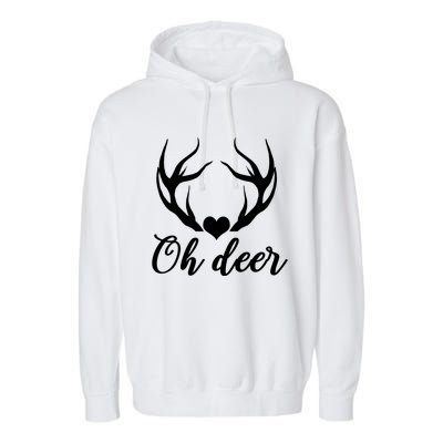 Oh Deer Cute Christmas Hunter Great Gift Garment-Dyed Fleece Hoodie