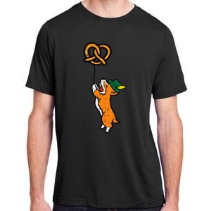 Oktoberfest Dog Corgi Pretzel German Bavarian Adult ChromaSoft Performance T-Shirt