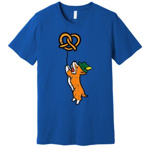 Oktoberfest Dog Corgi Pretzel German Bavarian Premium T-Shirt