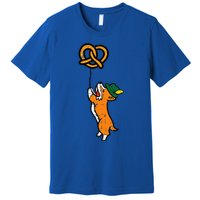 Oktoberfest Dog Corgi Pretzel German Bavarian Premium T-Shirt