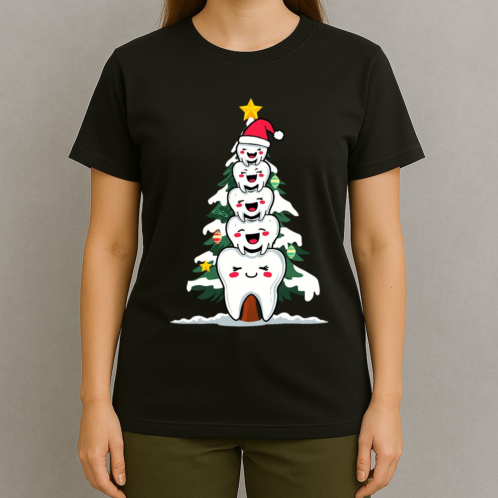 Oh Dentistree Christmas Tree Teeth Dentistry Dental Dentist T-Shirt