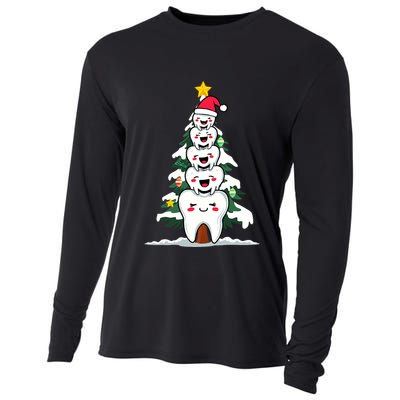 Oh Dentistree Christmas Tree Teeth Dentistry Dental Dentist Cooling Performance Long Sleeve Crew