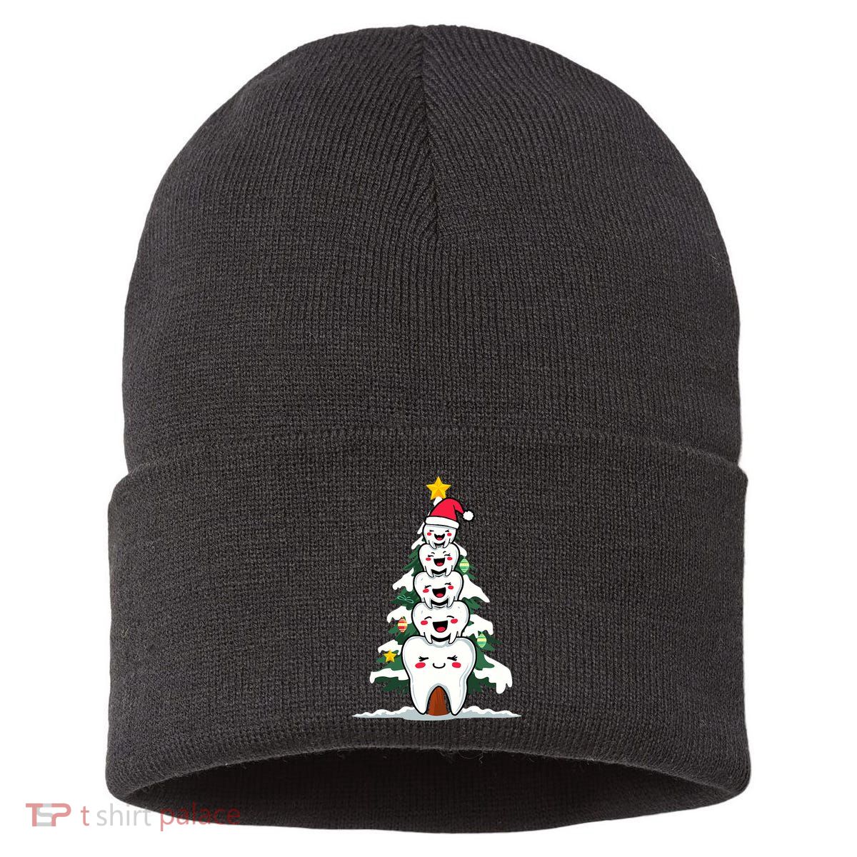 Oh Dentistree Christmas Tree Teeth Dentistry Dental Dentist Sustainable Knit Beanie