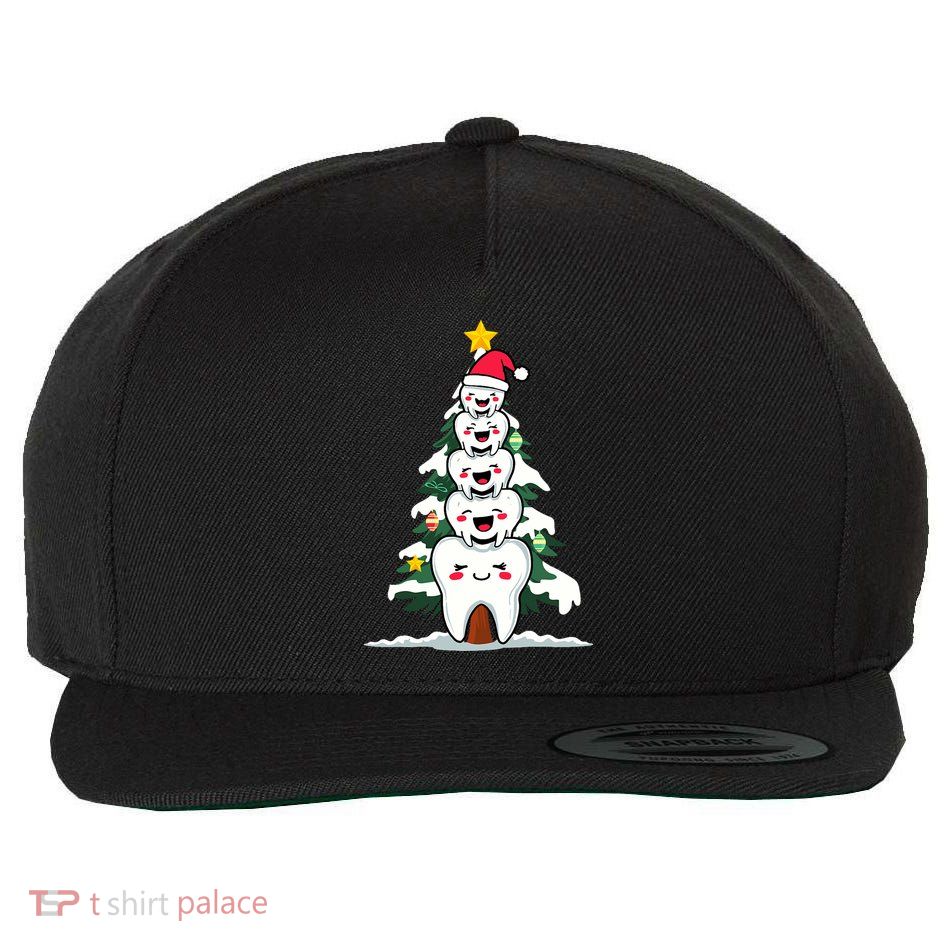 Oh Dentistree Christmas Tree Teeth Dentistry Dental Dentist Wool Snapback Cap