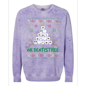 Oh Dentistree Christmas Dental Christmas Funny Gift Colorblast Crewneck Sweatshirt