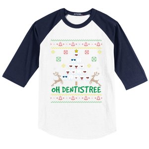 Oh Dentistree Christmas Dental Christmas Funny Gift Baseball Sleeve Shirt