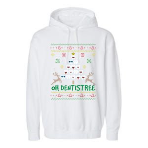 Oh Dentistree Christmas Dental Christmas Funny Gift Garment-Dyed Fleece Hoodie