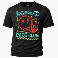 Overstimulated Dads Club Smile Face Skeleton Hand Father Day Cooling Performance Crew T-Shirt