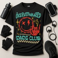 Overstimulated Dads Club Smile Face Skeleton Hand Father Day Cooling Performance Crew T-Shirt