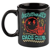Overstimulated Dads Club Smile Face Skeleton Hand Father Day 11oz C Handle Ceramic Mug