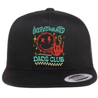 Overstimulated Dads Club Smile Face Skeleton Hand Father Day Flat Bill Trucker Hat