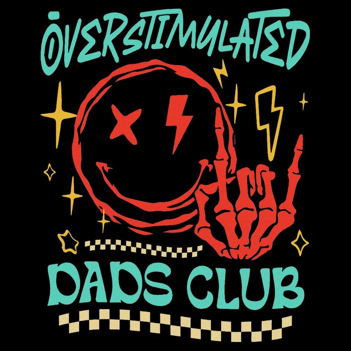 Overstimulated Dads Club Smile Face Skeleton Hand Father Day Youth Performance Sprint T-Shirt