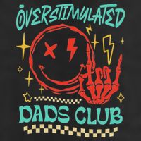 Overstimulated Dads Club Smile Face Skeleton Hand Father Day Golf Towel