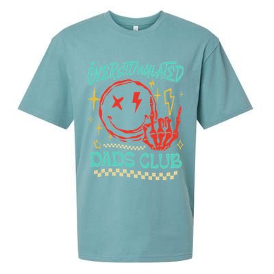 Overstimulated Dads Club Smile Face Skeleton Hand Father Day Sueded Cloud Jersey T-Shirt