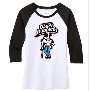 Otterbots Danville Dairy Daddies Women's Tri-Blend 3/4-Sleeve Raglan Shirt