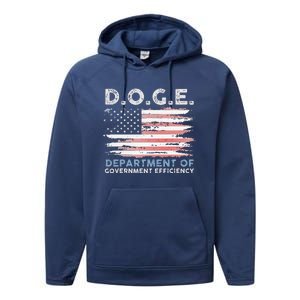 Oge D.O.G.E. Department Of Government Efficiency Performance Fleece Hoodie