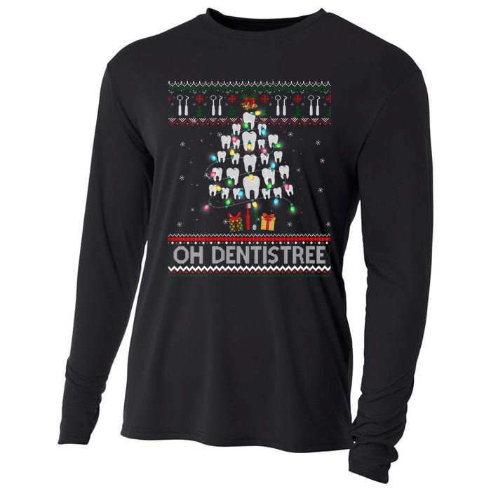 Oh Dentistree Dentist Christmas Ugly Xmas Sweater Vneck Cooling Performance Long Sleeve Crew