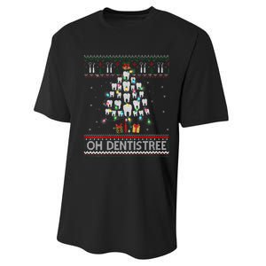 Oh Dentistree Dentist Christmas Ugly Xmas Sweater Vneck Performance Sprint T-Shirt