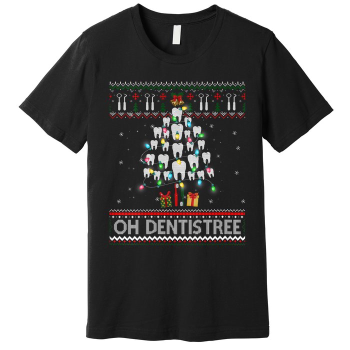 Oh Dentistree Dentist Christmas Ugly Xmas Sweater Vneck Premium T-Shirt