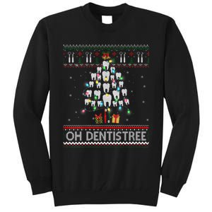 Oh Dentistree Dentist Christmas Ugly Xmas Sweater Vneck Tall Sweatshirt