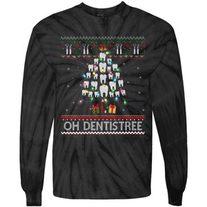 Oh Dentistree Dentist Christmas Ugly Xmas Sweater Vneck Tie-Dye Long Sleeve Shirt