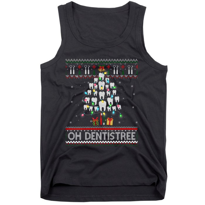 Oh Dentistree Dentist Christmas Ugly Xmas Sweater Vneck Tank Top