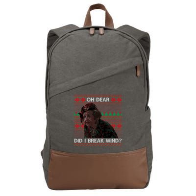 Oh Dear Did I Break Wind Funny Ugly Christmas Cotton Canvas Backpack