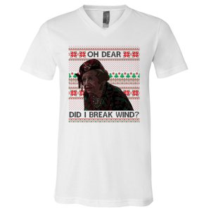 Oh Dear Did I Break Wind Funny Ugly Christmas V-Neck T-Shirt