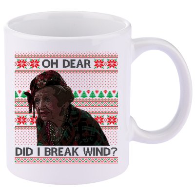 Oh Dear Did I Break Wind Funny Ugly Christmas 11oz C Handle Ceramic Mug
