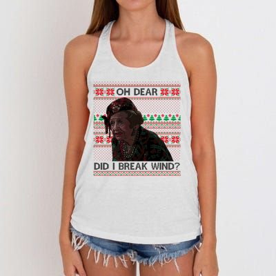 Oh Dear Did I Break Wind Funny Ugly Christmas Women's Knotted Racerback Tank