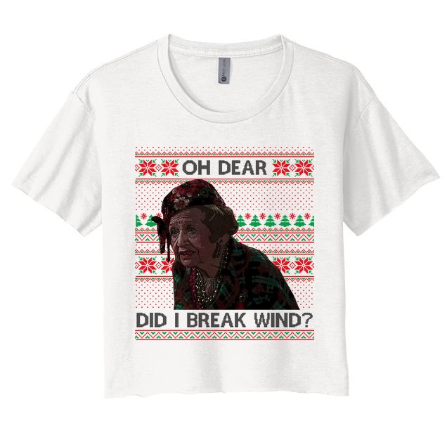 Oh Dear Did I Break Wind Funny Ugly Christmas Crop Top
