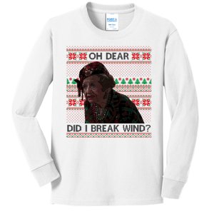 Oh Dear Did I Break Wind Funny Ugly Christmas Kids Long Sleeve Shirt