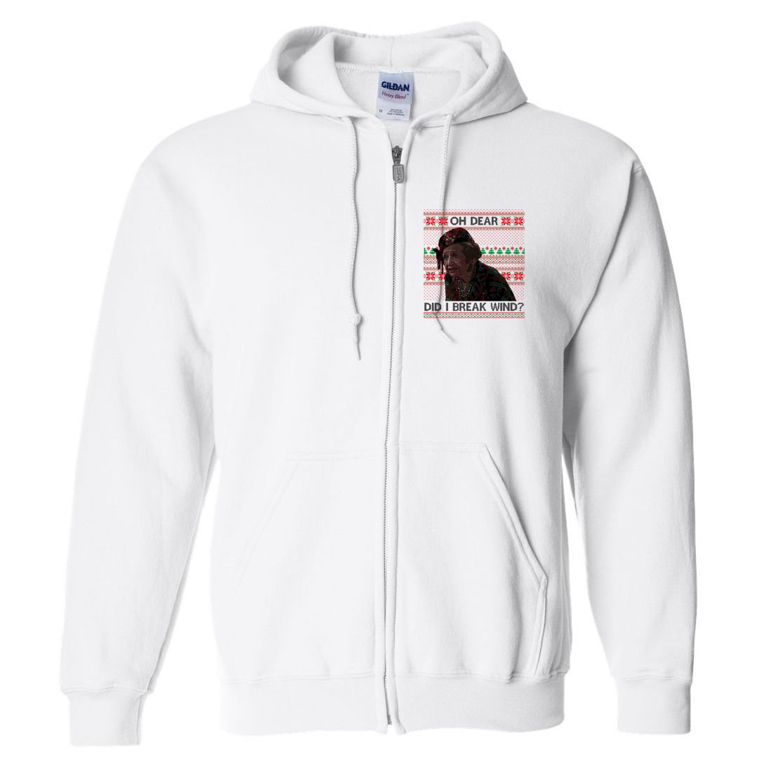 Oh Dear Did I Break Wind Funny Ugly Christmas Full Zip Hoodie