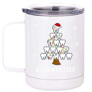 Oh Dentistree Dentist Christmas Tooth Christmas Gift 12 oz Stainless Steel Tumbler Cup